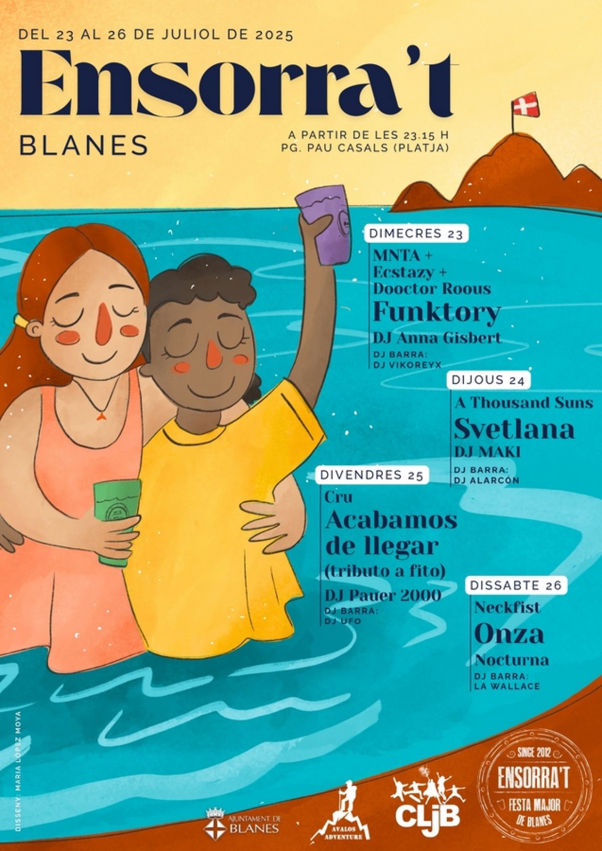 El 12è Ensorra't de Blanes, l'Escenari Jove de la Festa Major 2025, inclourà 4 nits de concerts del 23 al 27 de juliol