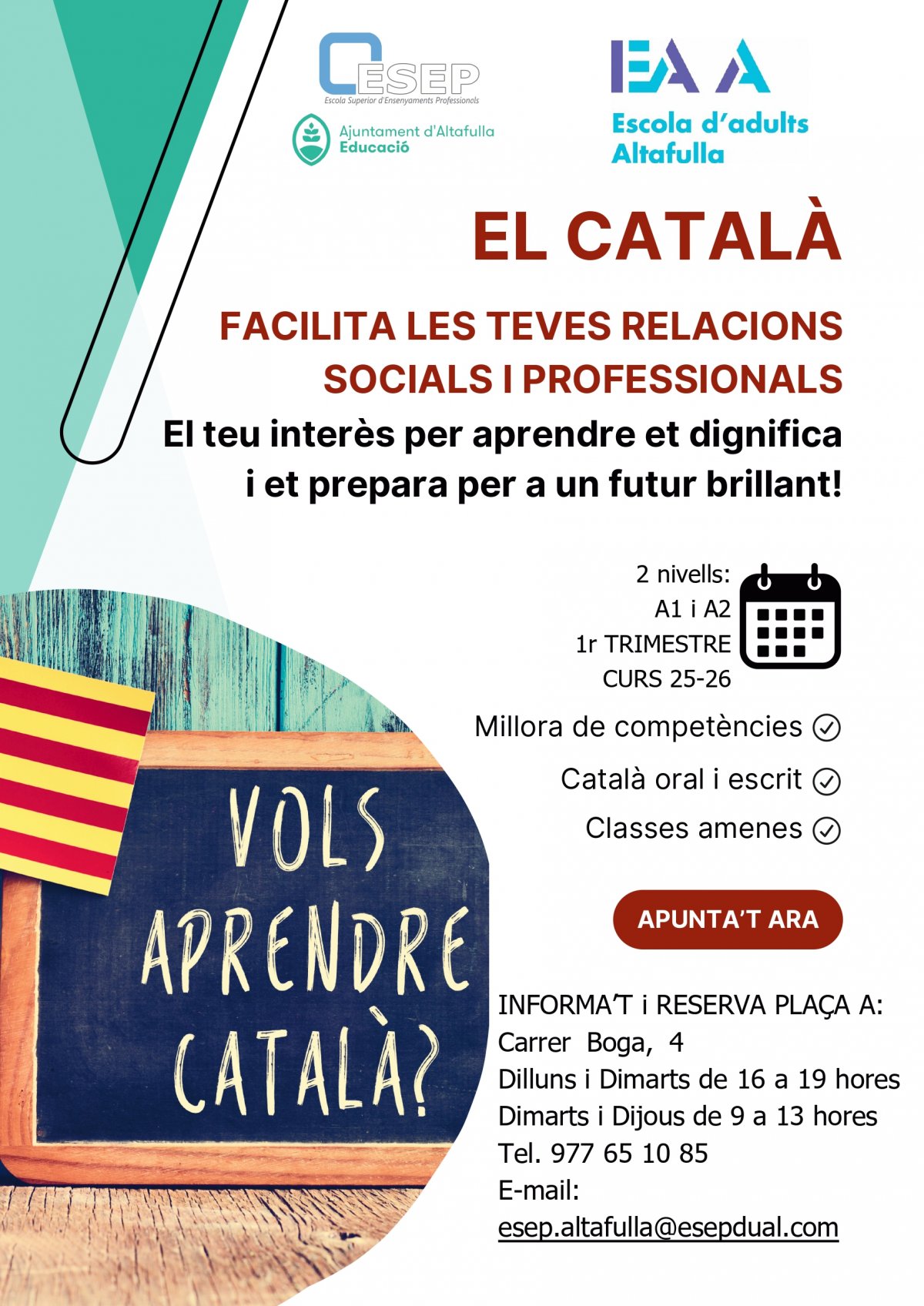 Altafulla impulsa cursos d’alfabetització en català com a resposta a les demandes de la ciutadania
