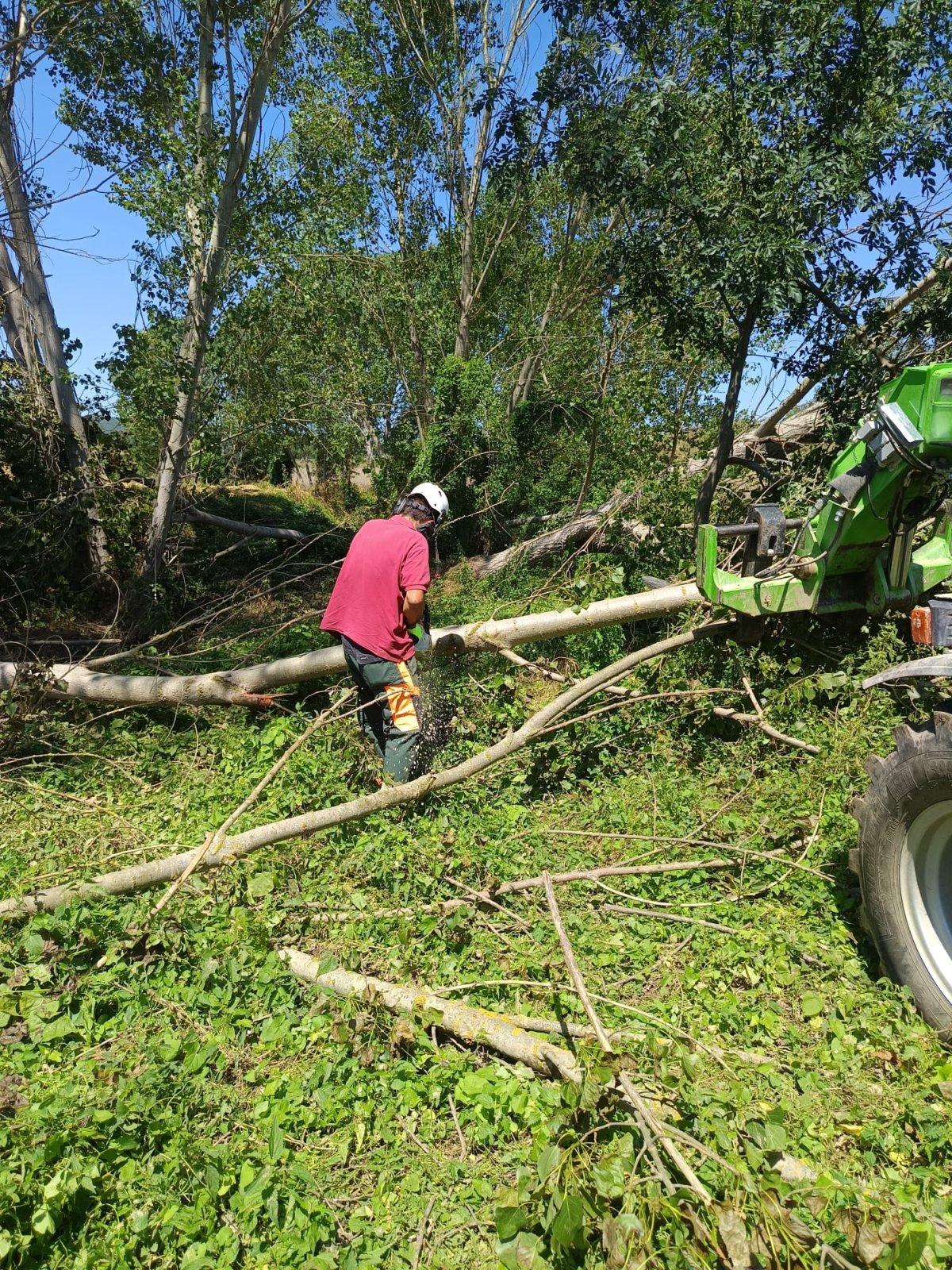 Treballs intensius de la brigada municipal de Solsona per a la neteja de vials després del pas de la dana