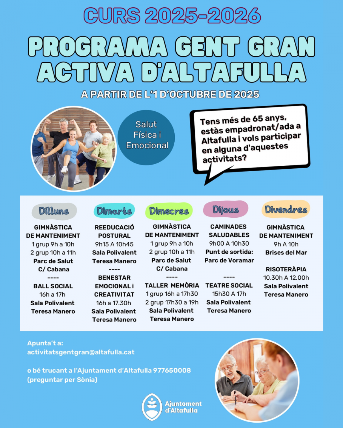 Altafulla posa en marxa el curs 2025-2026 del Programa Gent Gran Activa