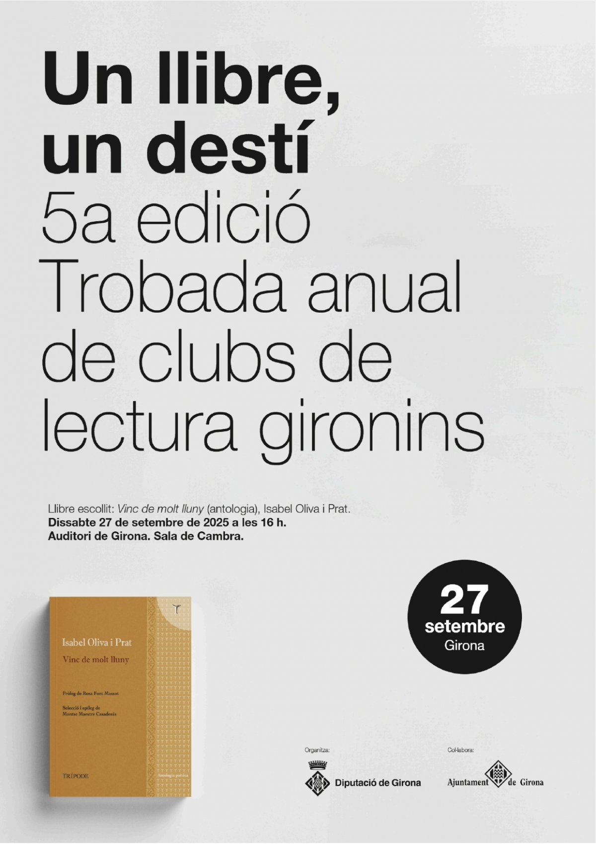  Girona acull la cinquena edició del projecte «Un llibre, un destí» del Servei de Biblioteques de la Diputació de Girona
