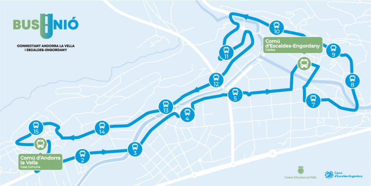 Els comuns d’Escaldes-Engordany i d’Andorra la Vella posen en marxa la prova pilot del bus interparroquial