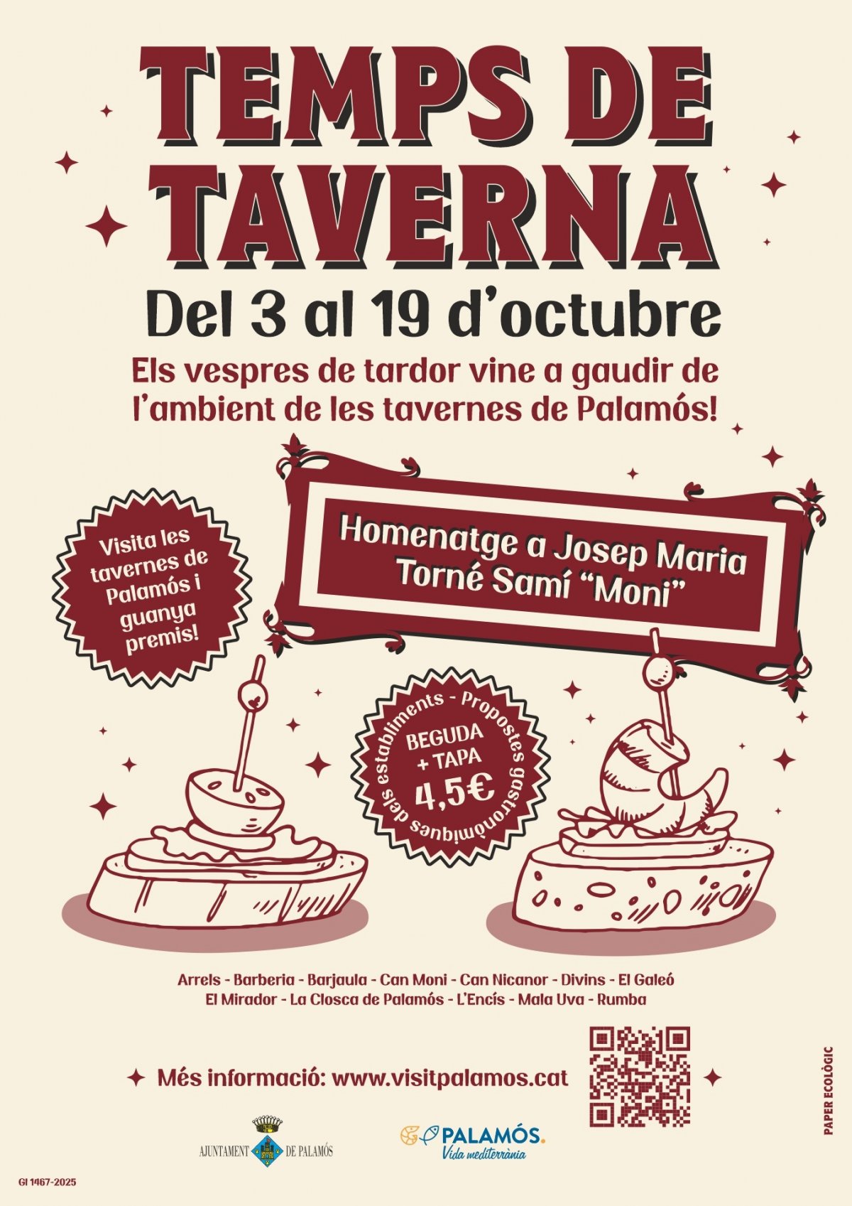 Palamós presenta la campanya gastronòmica ‘Temps de tavernes’ per gaudir de l’autèntic esperit taverner