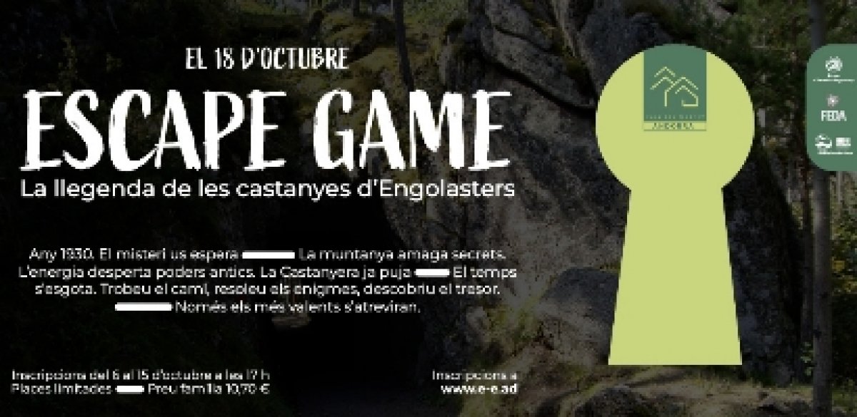Engolasters acollirà l’Escape Game, la llegenda de les castanyes, una aventura familiar plena d’enigmes i misteri
