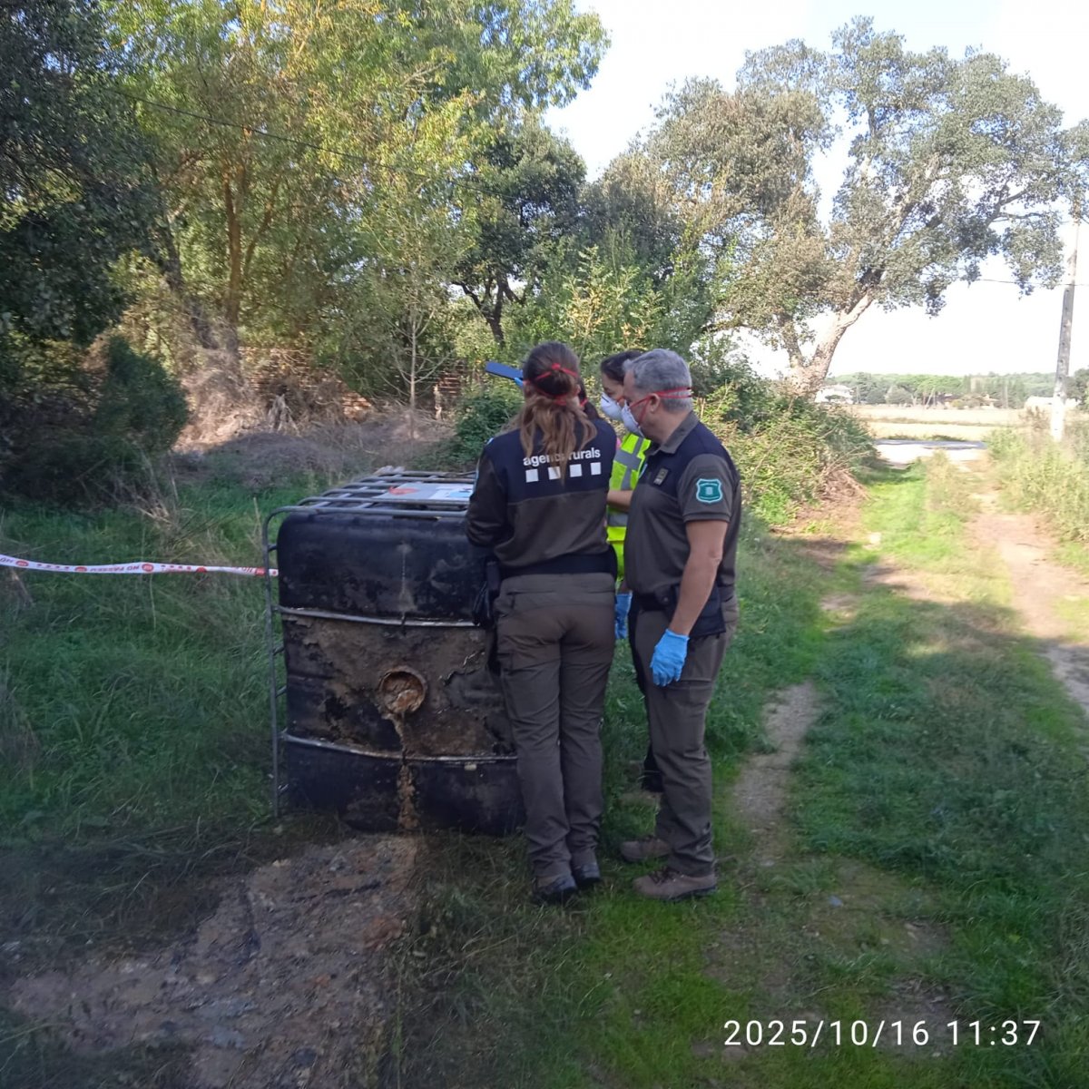 Identificats els responsables d'uns abocaments de productes químics tòxics a Llagostera