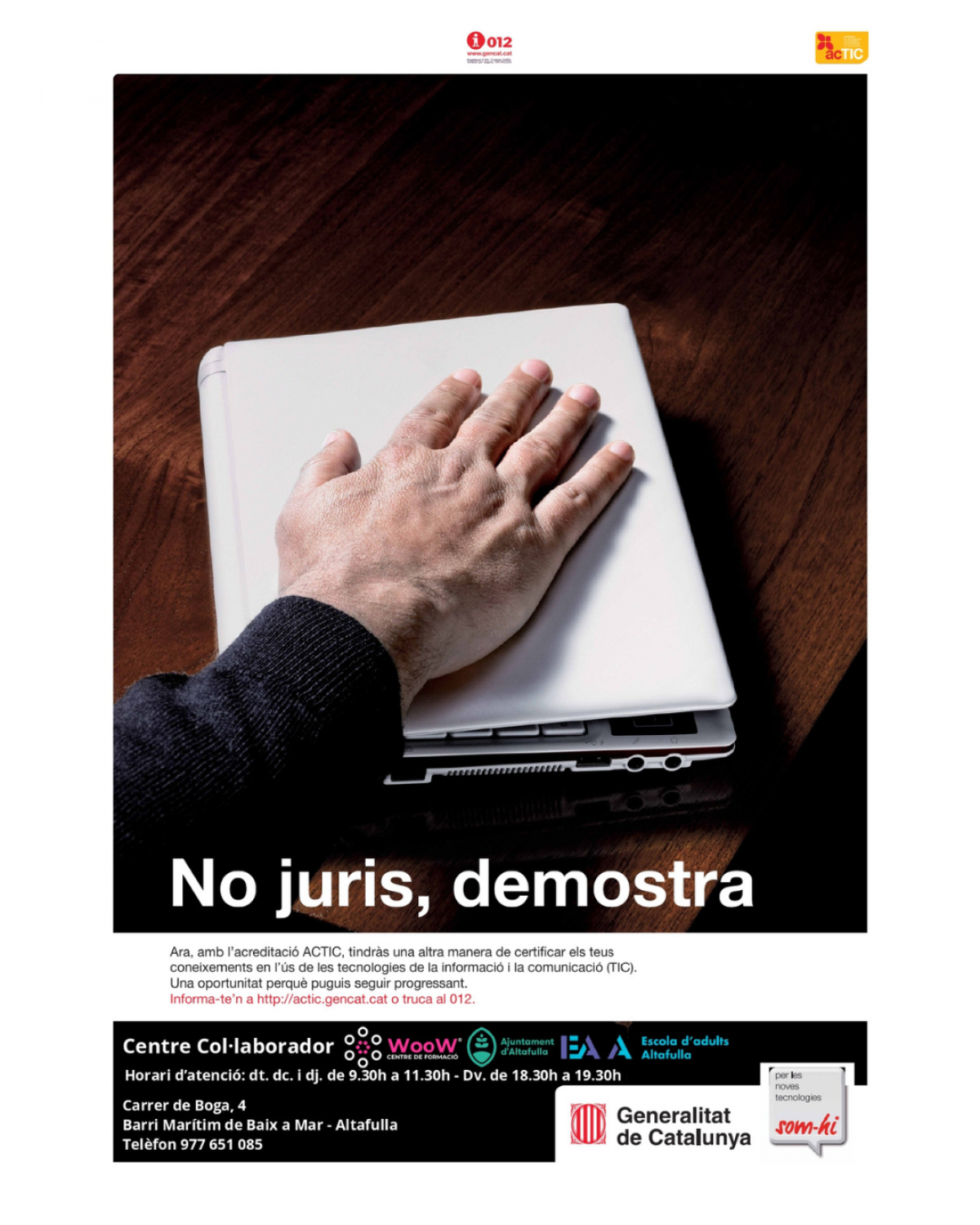 L’Escola d’Adults d’Altafulla, centre examinador oficial de l’ACTIC