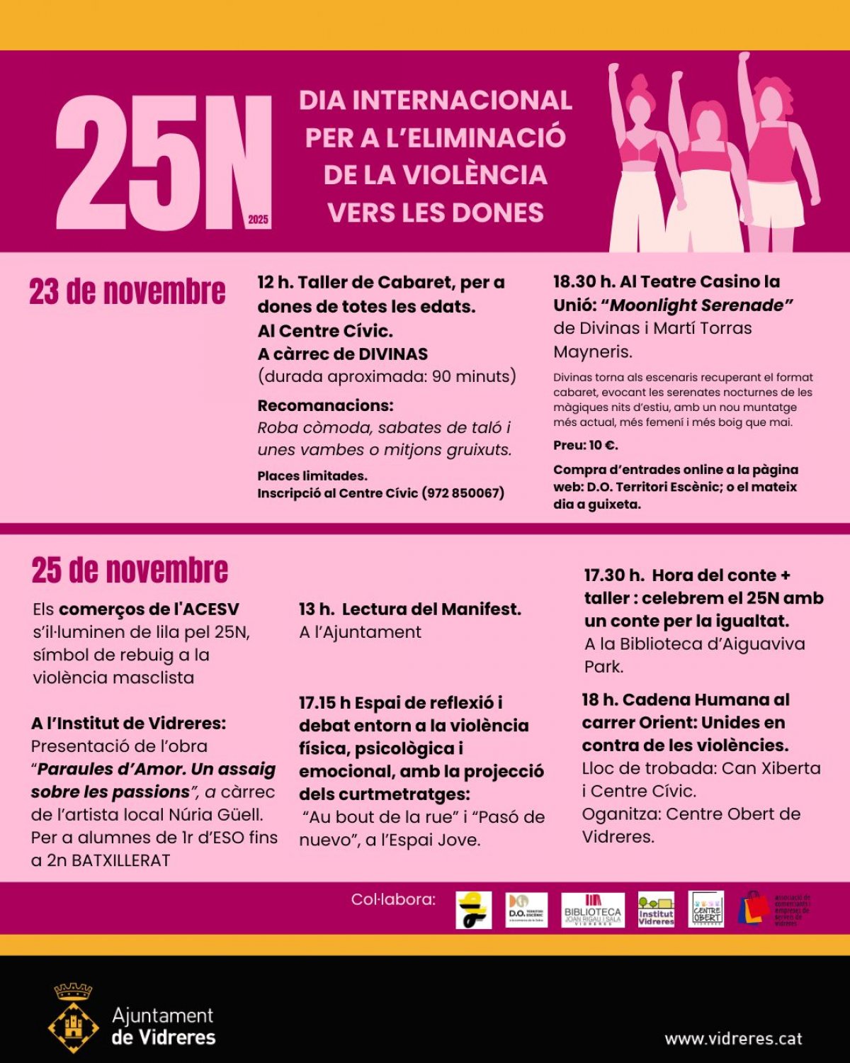 Vidreres commemora el 25N, Dia Internacional per a l'Eliminació de la Violència vers les Dones