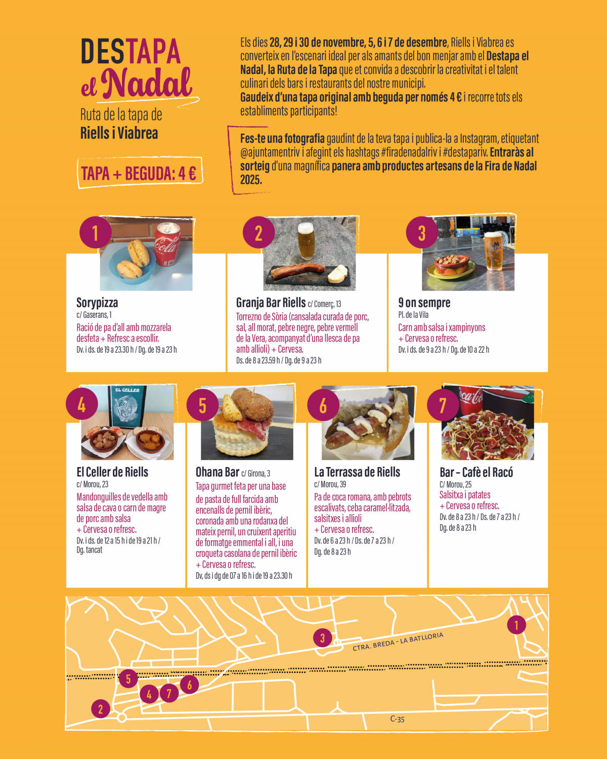 Riells i Viabrea dona la benvinguda al <Destapa el Nadal>, la ruta de tapes per començar les festes amb bon gust