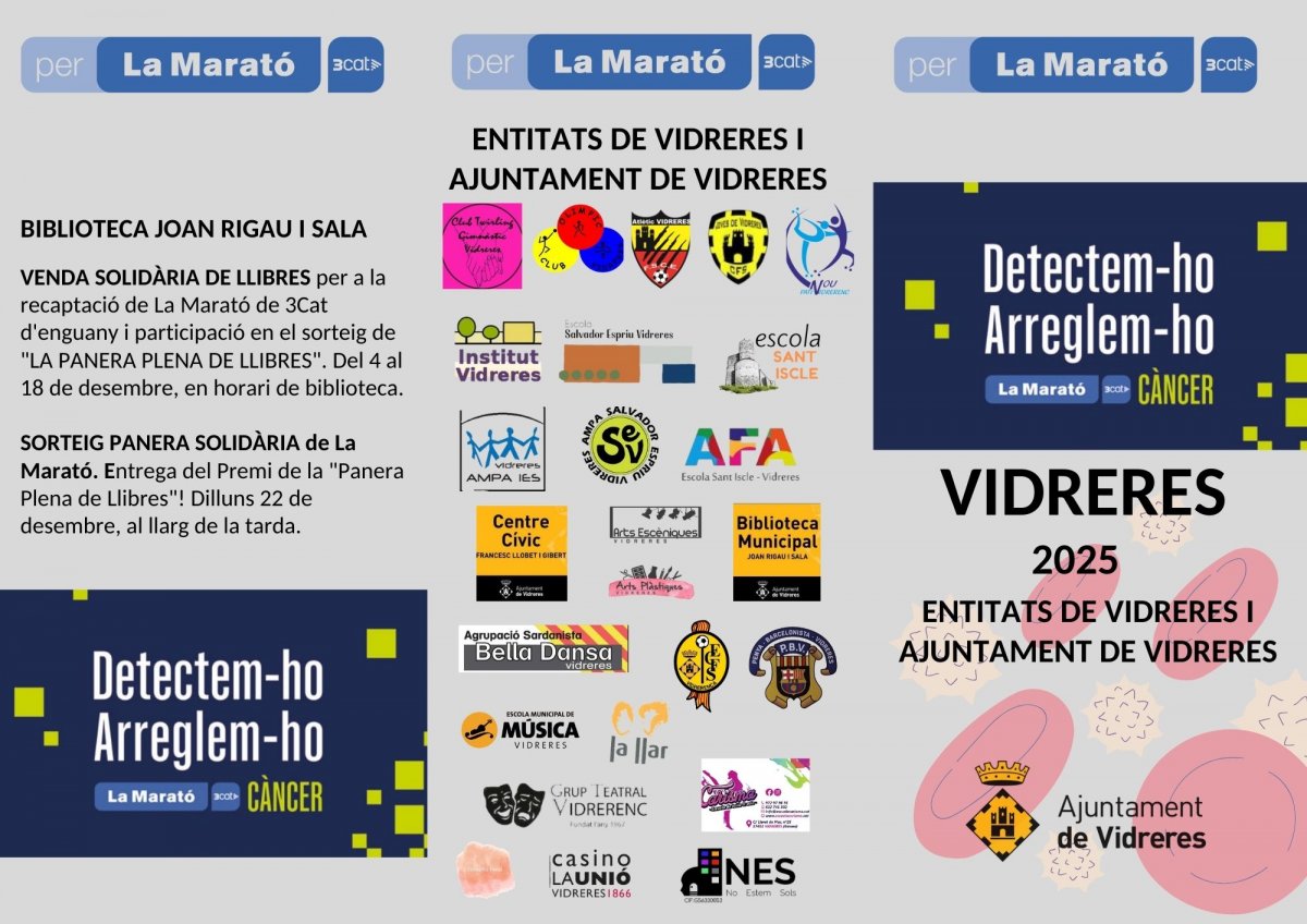 Vidreres impulsa un ampli programa solidari en suport a La Marató 2025