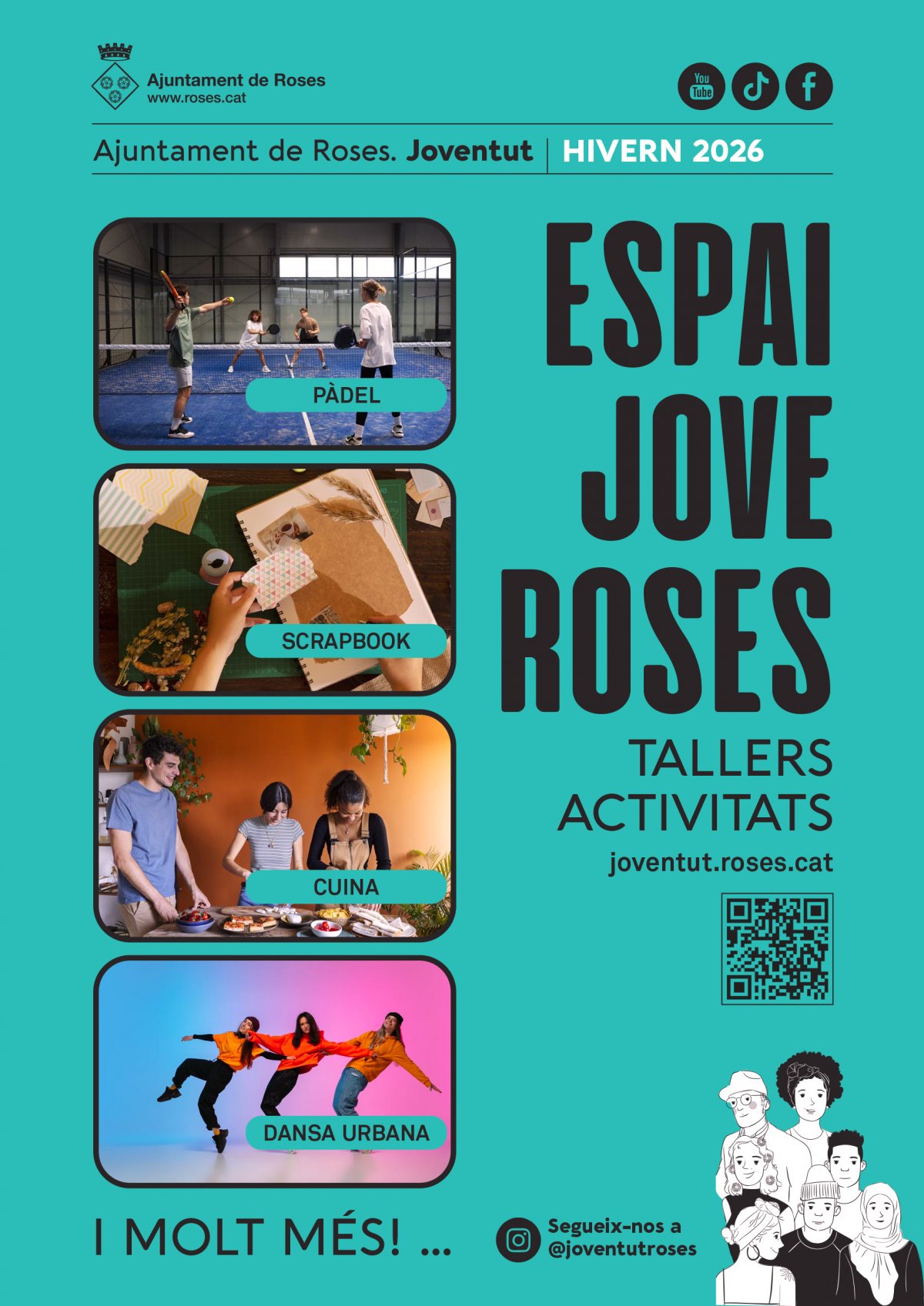 L’Espai Jove de Roses presenta el Programa d’Hivern 2026 amb una àmplia oferta d’activitats gratuïtes per a joves de 12 a 29 anys