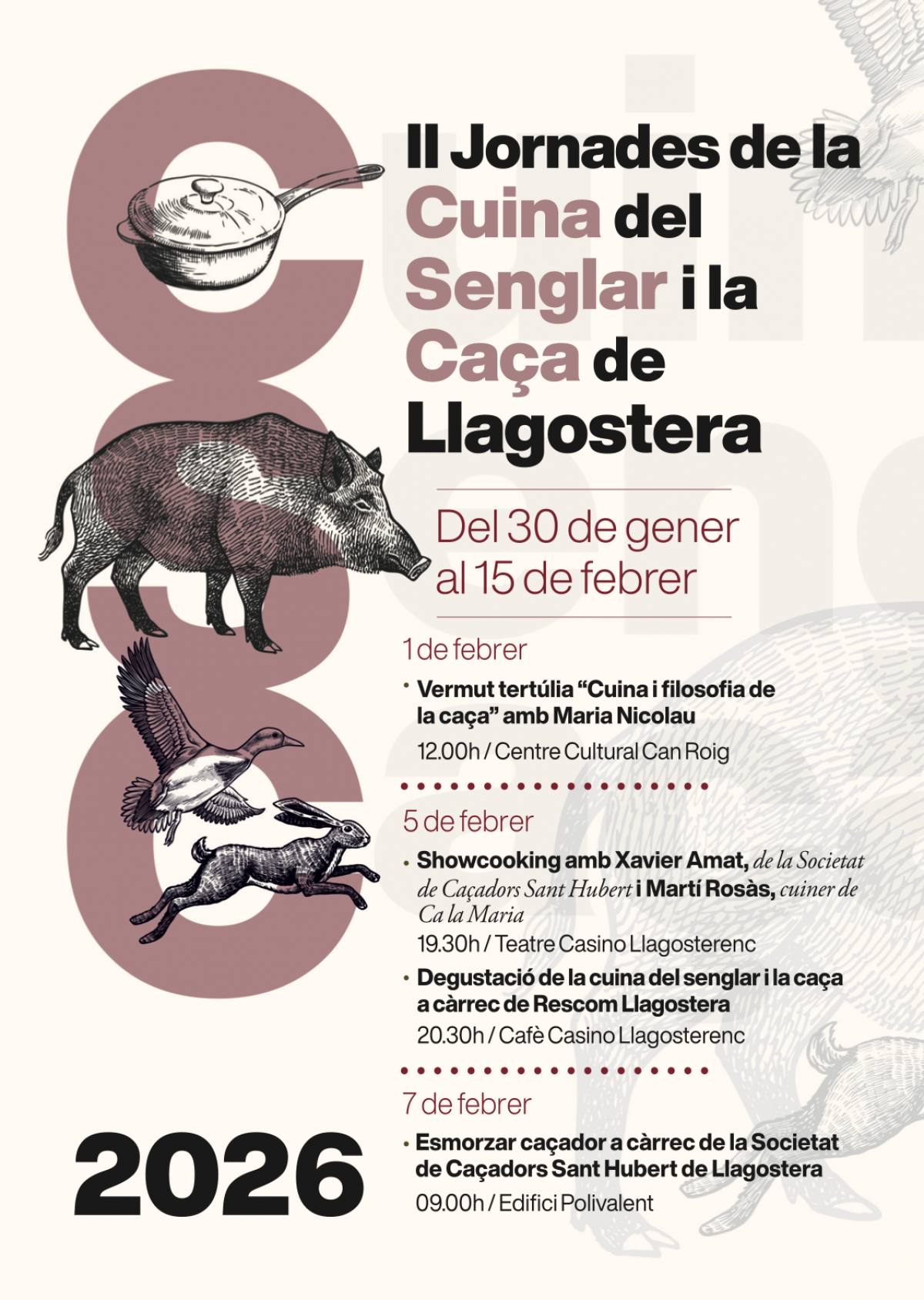 Llagostera acull la segona edició de les Jornades de la Cuina del Senglar i la Caça