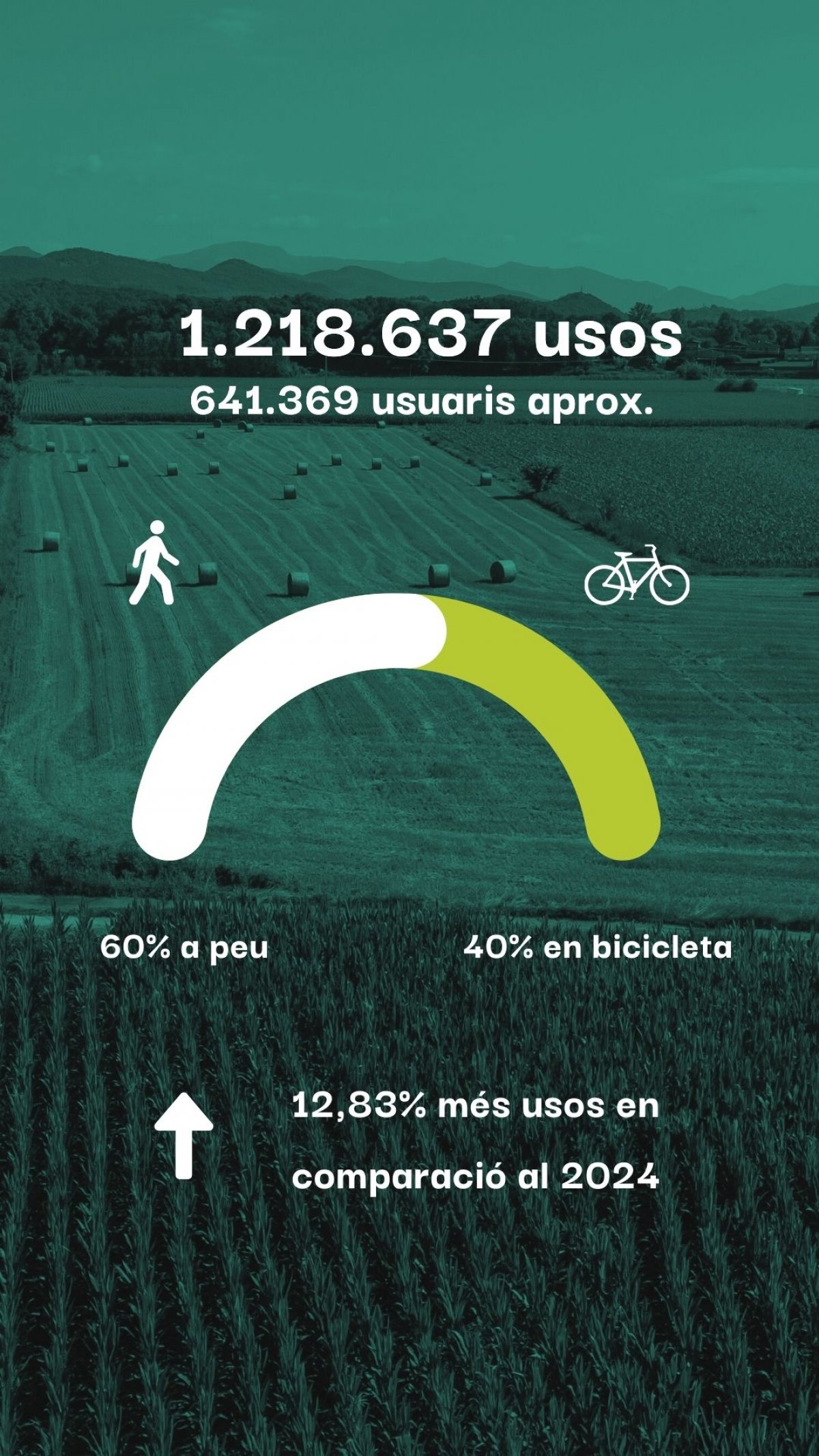 Les Ecovies del Consorci de les Vies Verdes, organisme de la Diputació de Girona, registren un 12,8% més d'usos durant l'any 2025
