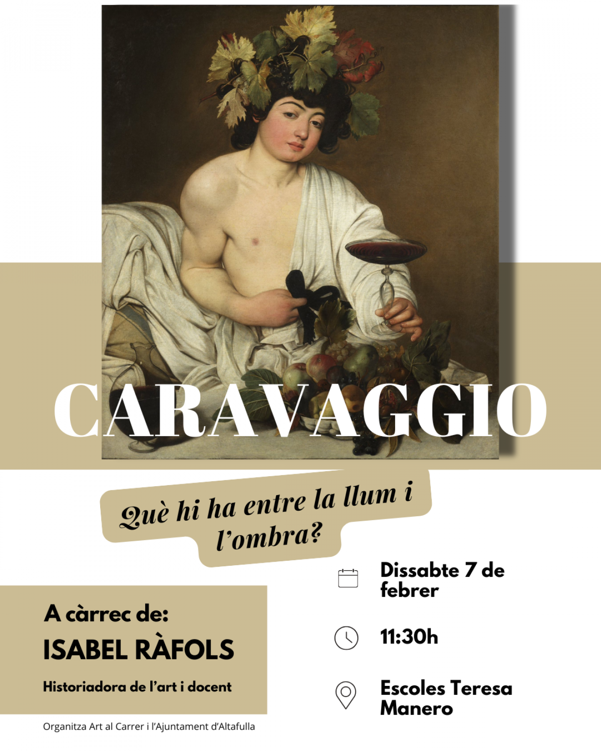 Xerrada d’Art: Caravaggio, què hi ha entre la llum i l’ombra?