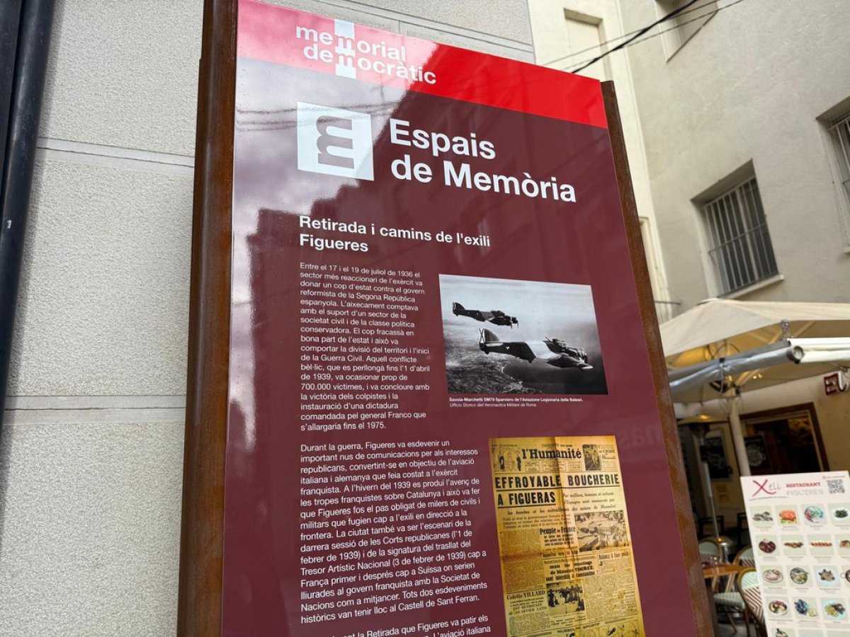 L' Ajuntament de Figueres instal·la un panell dedicat a la retirada i camins de l’exili