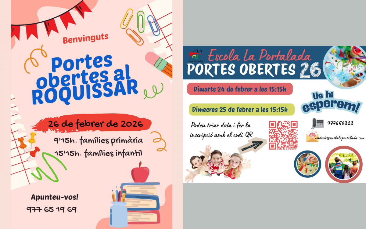 Les escoles La Portalada i El Roquissar d’Altafulla celebren les jornades de portes obertes per al curs 2026-2027