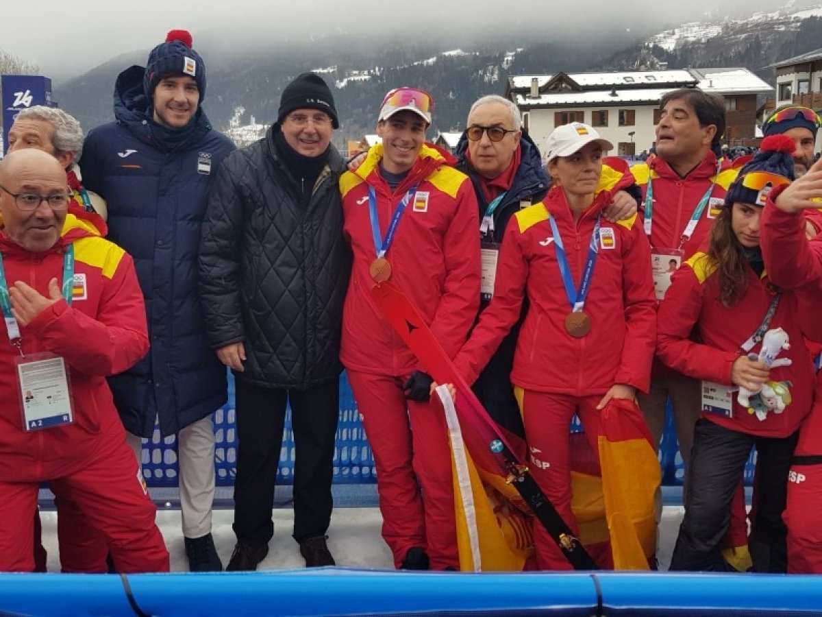 Miquel Noguer viu en directe la segona medalla d'Oriol Cardona en els Jocs Olímpics d'Hivern