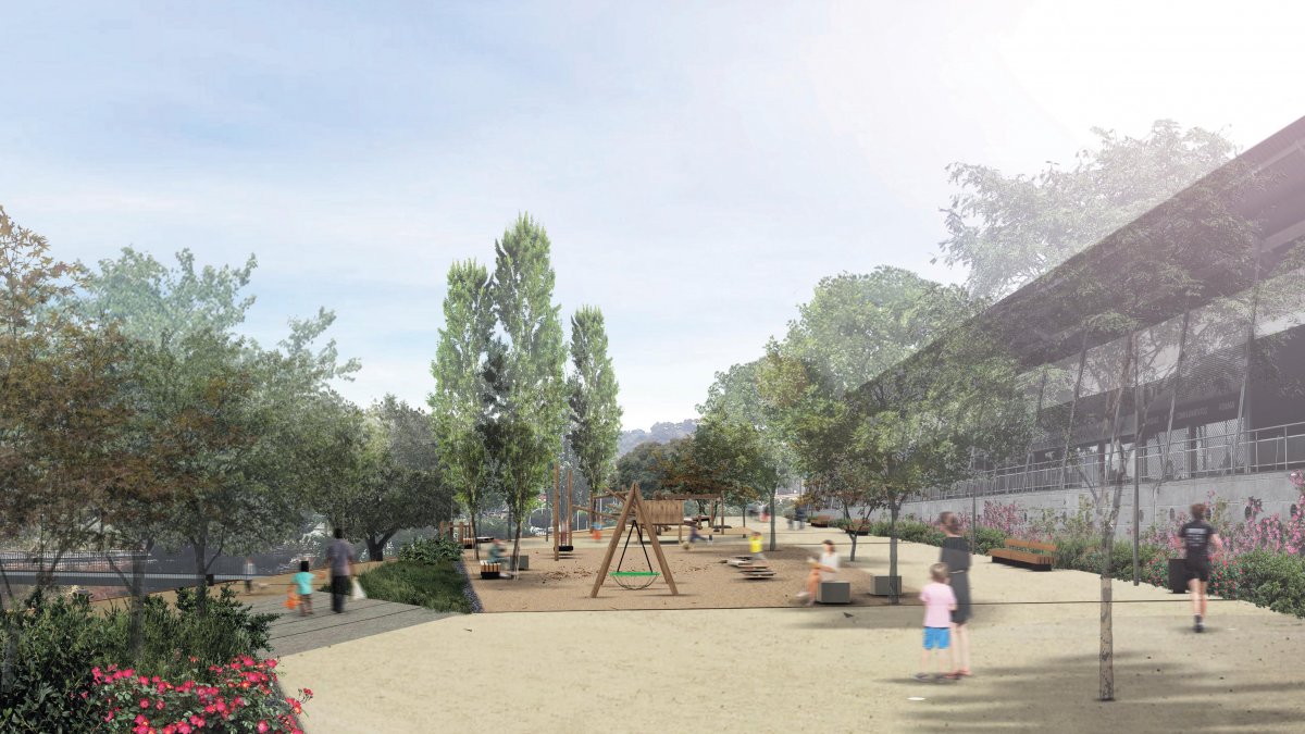 Comencen les obres de transformació de la riera de Pomar en un parc urbà, que esdevindrà un nou pulmó verd per a Badalona