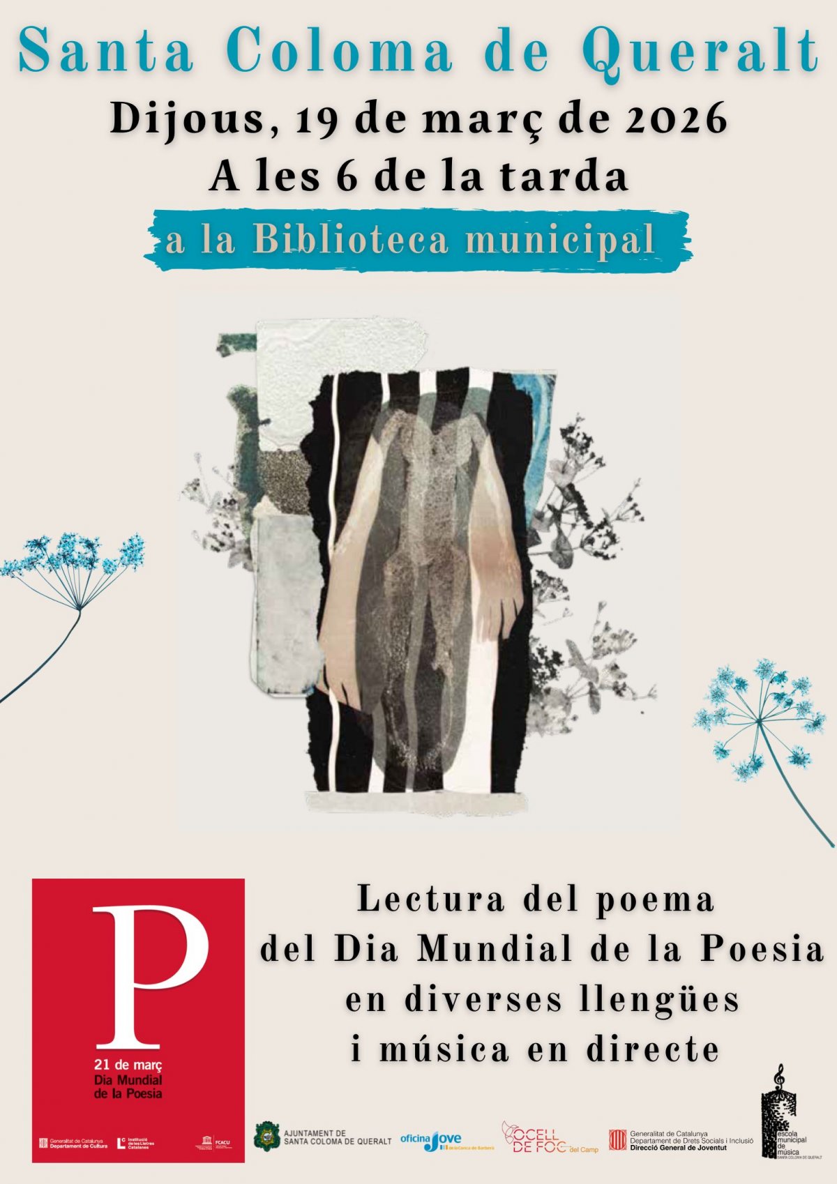 Santa Coloma de Queralt celebrarà el dia mundial de la poesia