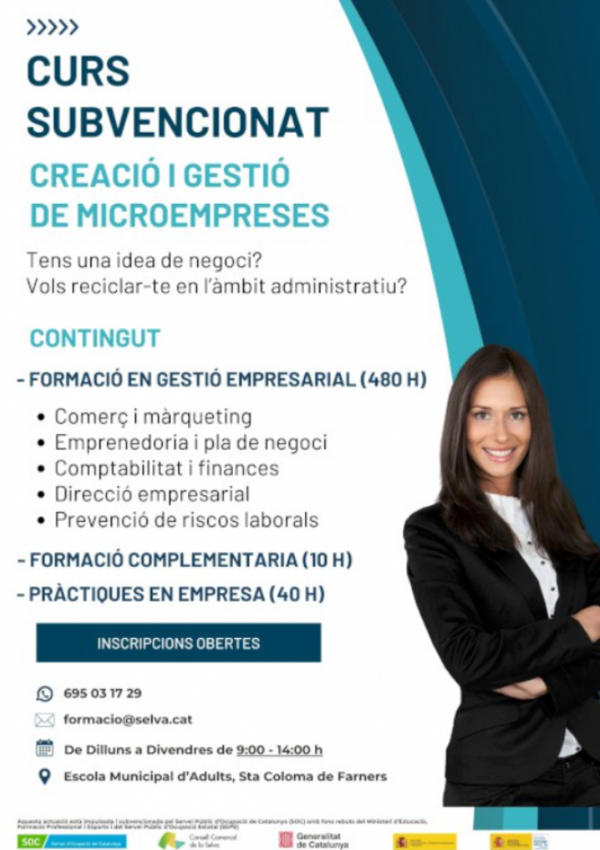 El Consell Comarcal de la Selva organitza un curs subvencionat de creació i gestió de microempreses