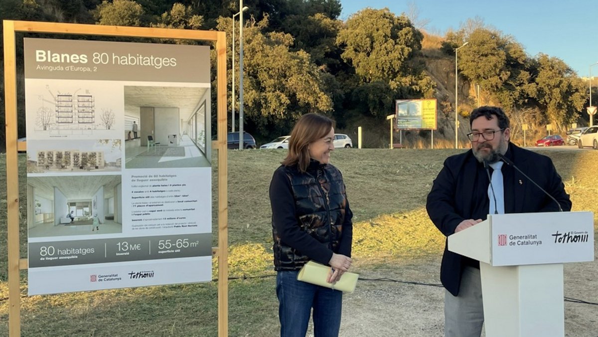 L’alcalde de Blanes i Paneque anuncien la construcció de 80 habitatges de protecció oficial al barri de La Plantera